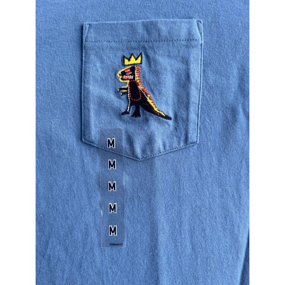 Uniqlo X Basquiat NYC Pop Icons Blue Graphic T-Shirt M Cotton Crewneck Short Sl - Picture 4 of 6